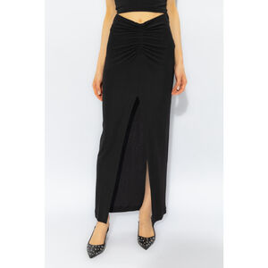 IRO Paris Rokaya‎ Black Ruched Front Maxi Skirt L NWT